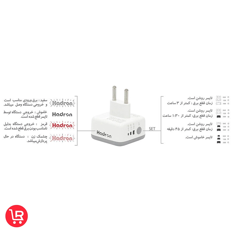 تبدیل برق 3 به 2 تایمر دار هادرون P103 - تصویر 9